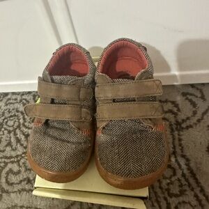 Brown Kids Shoes with Velcro Straps